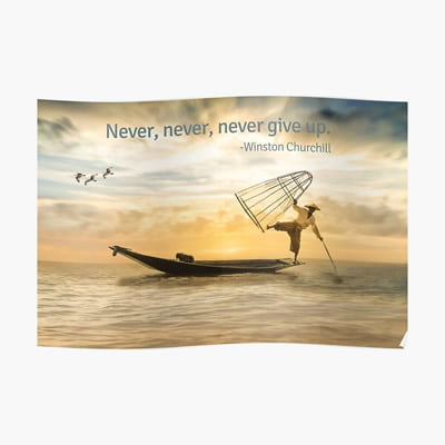 Never give up - Poster