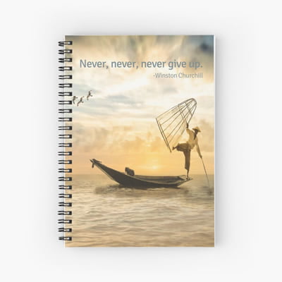 Never give up - Spiral Notebook